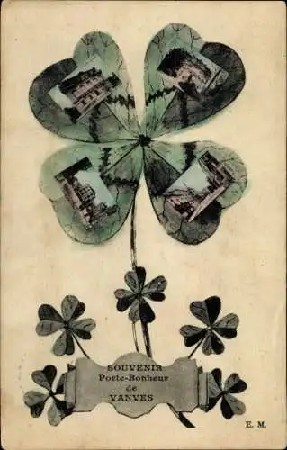 Ak Vanves Hauts de Seine, Souvenir, Glücksklee