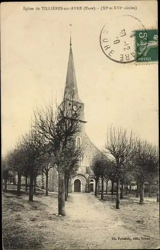 Ak Tillières Eure, L'Eglise