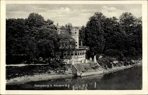 Ak Georgsburg Könnern in Sachsen Anhalt, Gasthaus Georgsburg
