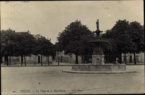 Ak Poissy Yvelines, La Place de la Republique