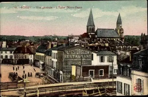 Ak Poissy Yvelines, Vue generale, L'Eglise Notre Dame