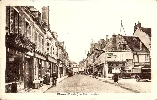 Ak Cloyes Eure-et-Loir, Rue Nationale