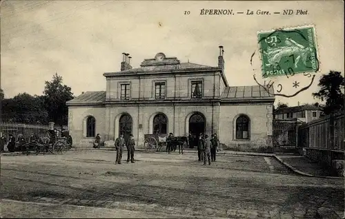 Ak Epernon Eure-et-Loir, La Gare