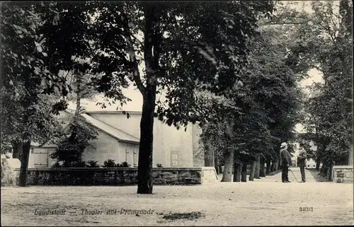 Ak Bad Lauchstädt Saalekreis, Theater mit Promenade