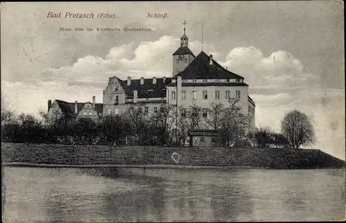 Ak Pretzsch Bad Schmiedeberg an der Elbe, Schloss, Wasserpartie