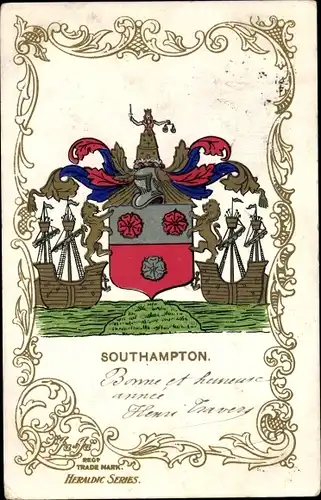 Wappen Ak Southampton Hampshire, Heraldic of the town