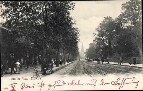 Ak Derby Derbyshire England, London Road