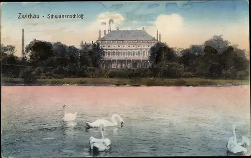 Künstler Ak Zwickau in Sachsen, Schwanenschloss