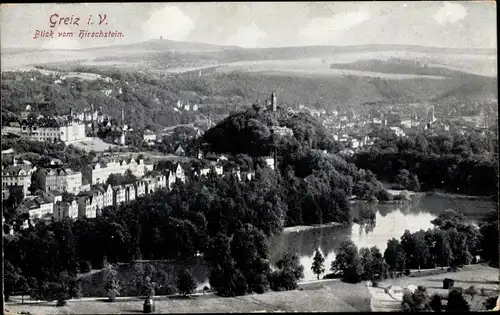 Ak Greiz im Vogtland, Panorama vom Hirschstein