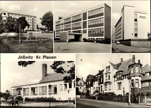 Ak Jößnitz Plauen Sachsen, FDGB Erholungsheim R. Mildenstrey, Hans Beimler Oberschule, Goethestraße