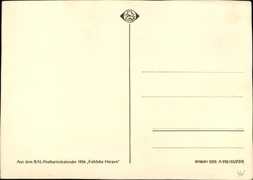 Ak Siegerehrung, RAL Postkartenkalender 1956 Fröhliche Herzen, DDR