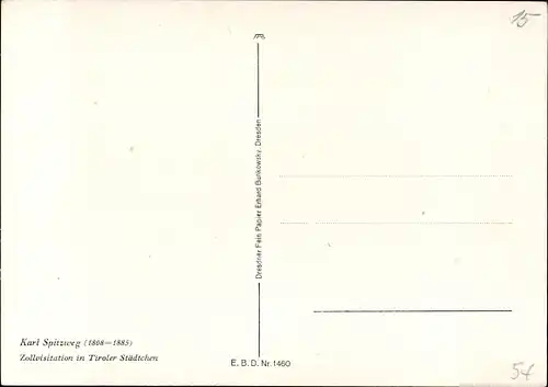 Künstler Ak Spitzweg, Carl, Zollvisitation in Tiroler Städtchen, Postkutsche