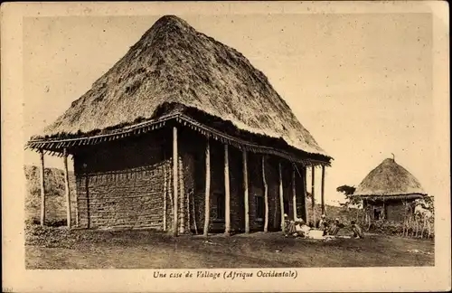 Ak Afrique Occidentale, Une case de Village, afrikanische Hütte in Französisch Westafrika
