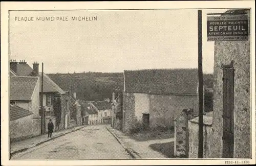 Ak Septeuil Yvelines, Plaque Municipale Michelin