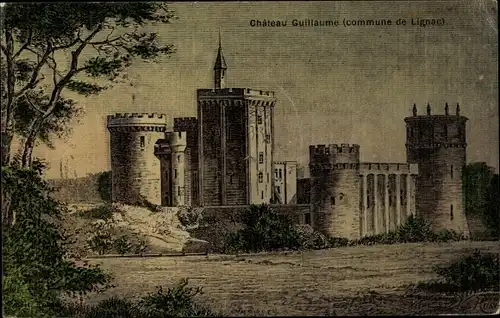 Künstler Ak Lignac Indre, Château de Guillaume