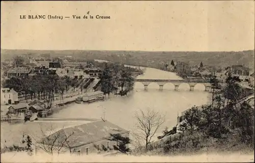 Ak Le Blanc Indre, Vue de la Creuse
