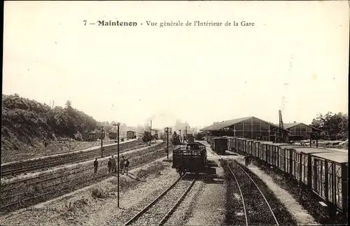 Ak Maintenon Eure et Loir, Vue generale de l'Interieur de la Gare