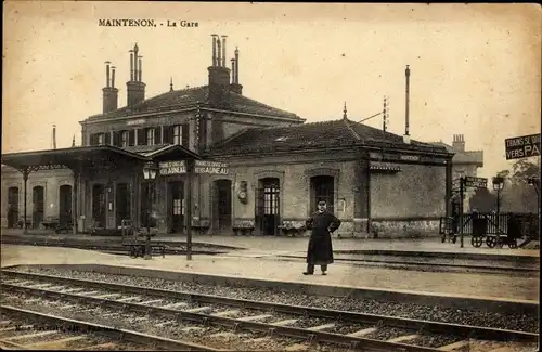 Ak Maintenon Eure et Loir, La Gare