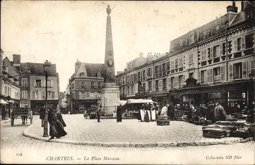 Ak Chartres Eure et Loir, Place Marceau