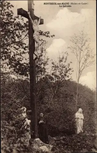 Ak Montreuil Maine et Loire, Le Calvaire