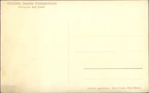 Ak Bad Elster im Vogtland, Goethe Festspiel, Vorspiel, Hermann u. Dorothea, Kurverein, Tracht