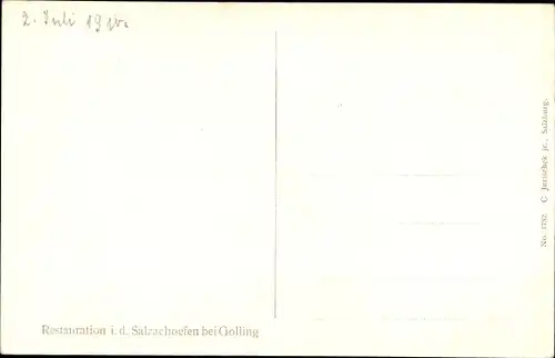 Ak Golling an der Salzach in Salzburg, Restauration in den Salzachöfen