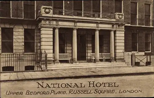 Ak London City England, National Hotel, Upper Bedford Place, Russell Square