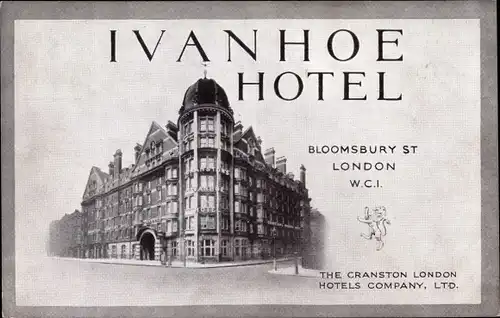 Ak London City England, Ivanhoe Hotel, Bloomsbury Street