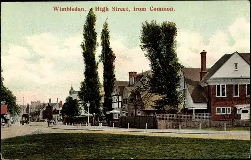 Ak Wimbledon London City, High Street, from Common