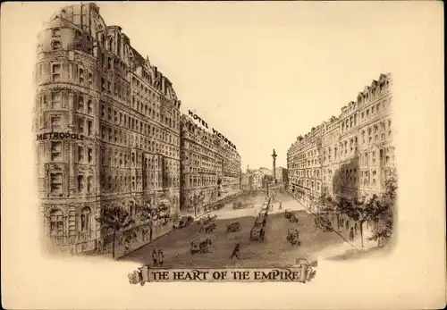 Künstler Ak London City England, The Hotel Victoria, The Heart of the Empire