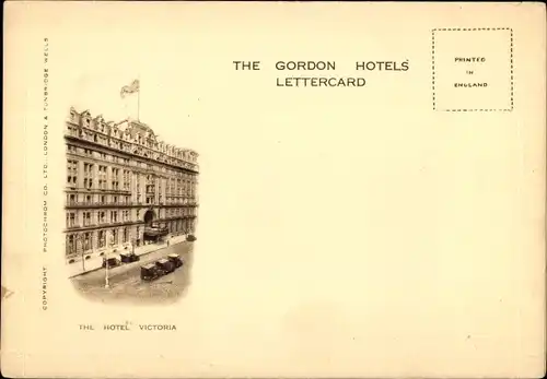 Künstler Ak London City England, The Hotel Victoria, The Heart of the Empire