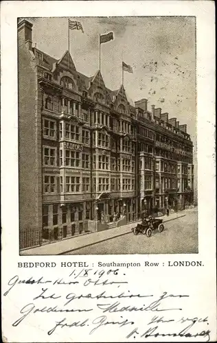 Ak London City England, Bedford Hotel, Southampton Row