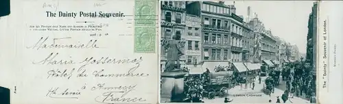 Klapp Ak London City England, The Tower Bridge, Westminster Abbey