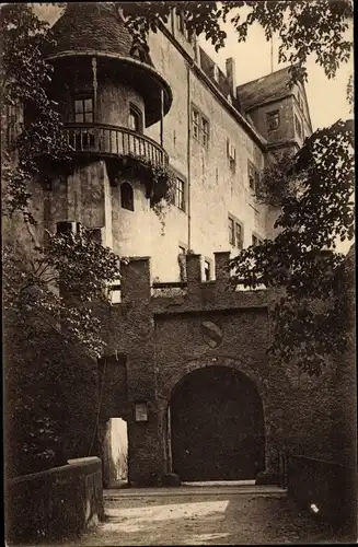 Ak Rochsburg Lunzenau in Sachsen, Schloss, Eingangsportal