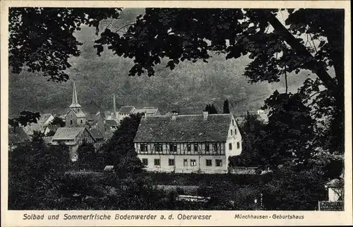 Ak Bodenwerder an der Weser, Münchhausen Geburtshaus, Durchblick