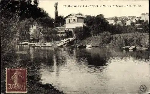 Ak Maisons Laffitte Yvelines, Bords de la Seine, Les Bains