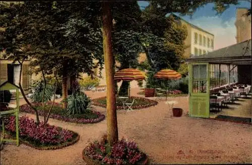 Ak Langrune Calvados, L'Hotel, Partie im Garten
