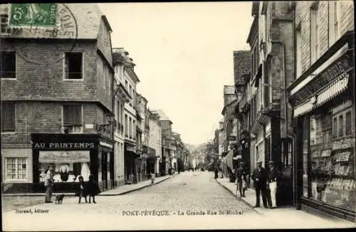 Ak Pont l Eveque Calvados, La Grande Rue St Michel