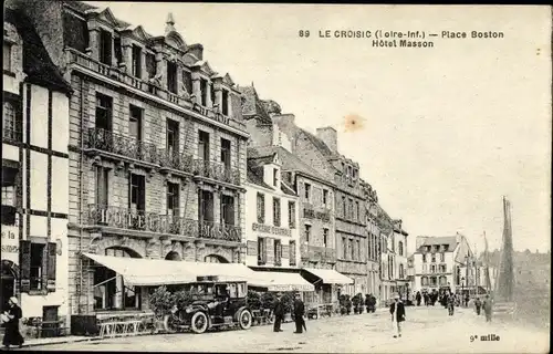 Ak Le Croisic Loire Atlantique, Place Boston, Hotel Masson