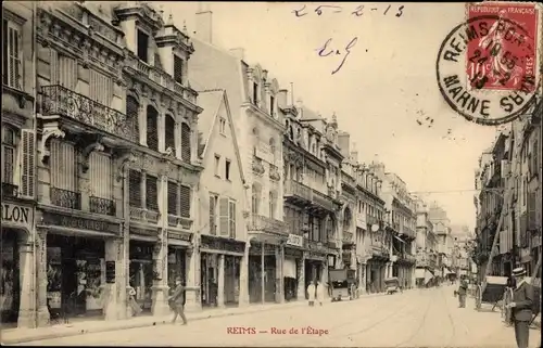 Ak Reims Marne, Rue de l'Etape