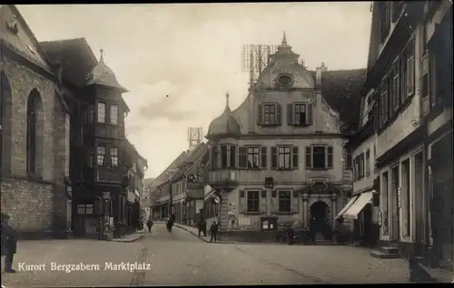 Ak Bad Bergzabern Rheinland Pfalz, Marktplatz