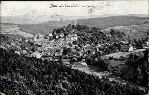 Ak Bad Lobenstein in Thüringen, Panorama vom Geheg