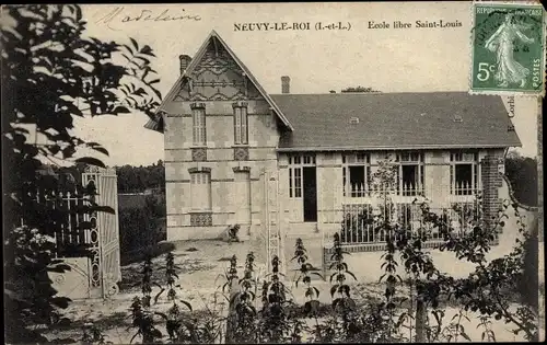 Ak Neuvy le Roi Indre et Loire, Ecole libre Saint-Louis