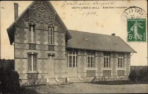 Ak Neuvy le Roi Indre et Loire, Ecole libre Saint-Louis