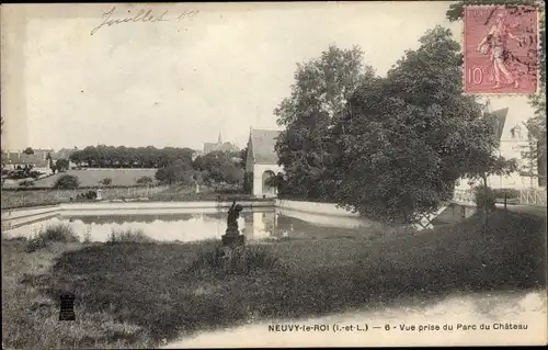 Ak Neuvy le Roi Indre et Loire, Parc du Château