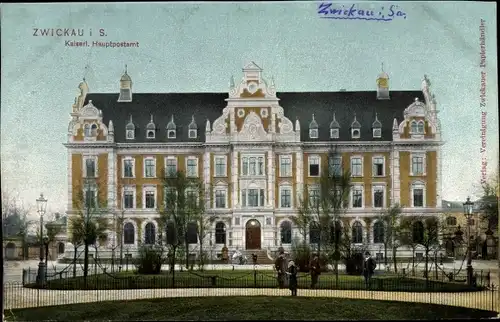 Ak Zwickau in Sachsen, Kaiserliches Hauptpostamt