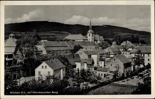 Ak Wilthen im Kreis Bautzen Sachsen, Teilansicht mit Mönchswalder Berg