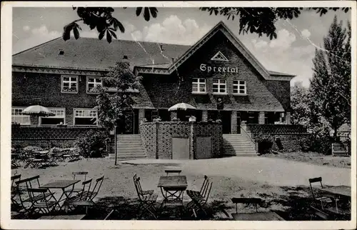 Ak Grubschütz Doberschau Gaußig Oberlausitz, Spreetal, Ballhaus, Terrasse