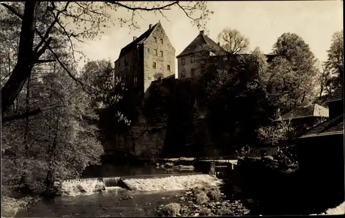 Ak Lohmen Sächsische Schweiz, An der Wesenitz