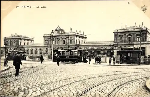 Ak Reims Marne, La Gare